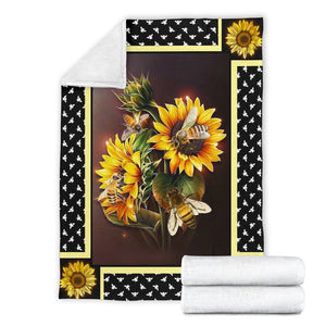 Bee dark sunflower blanket d