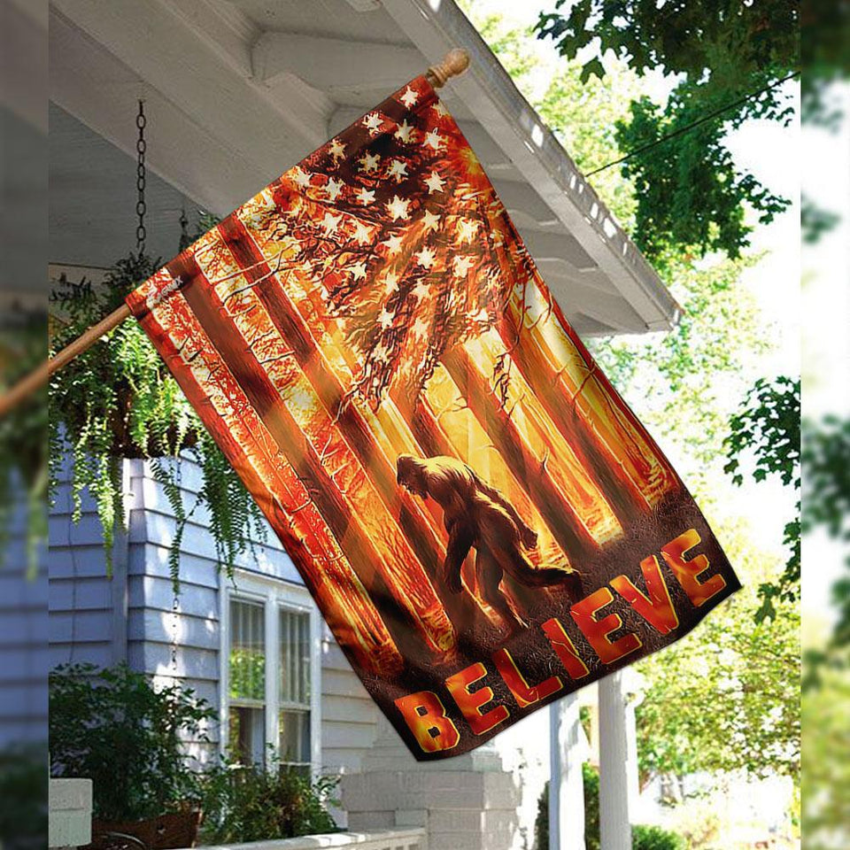 Believe Bigfoot Flag | Garden Flag | Double Sided House Flag