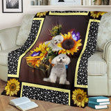 Bichon dark sunflower blanket