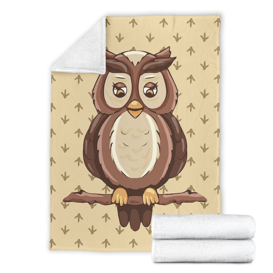 Fleece Blanket Bird Feet Pattern Owl Personalized Name Date Fleece Blanket Print 3D, Unisex, Kid, Adult - Love Mine Gifts