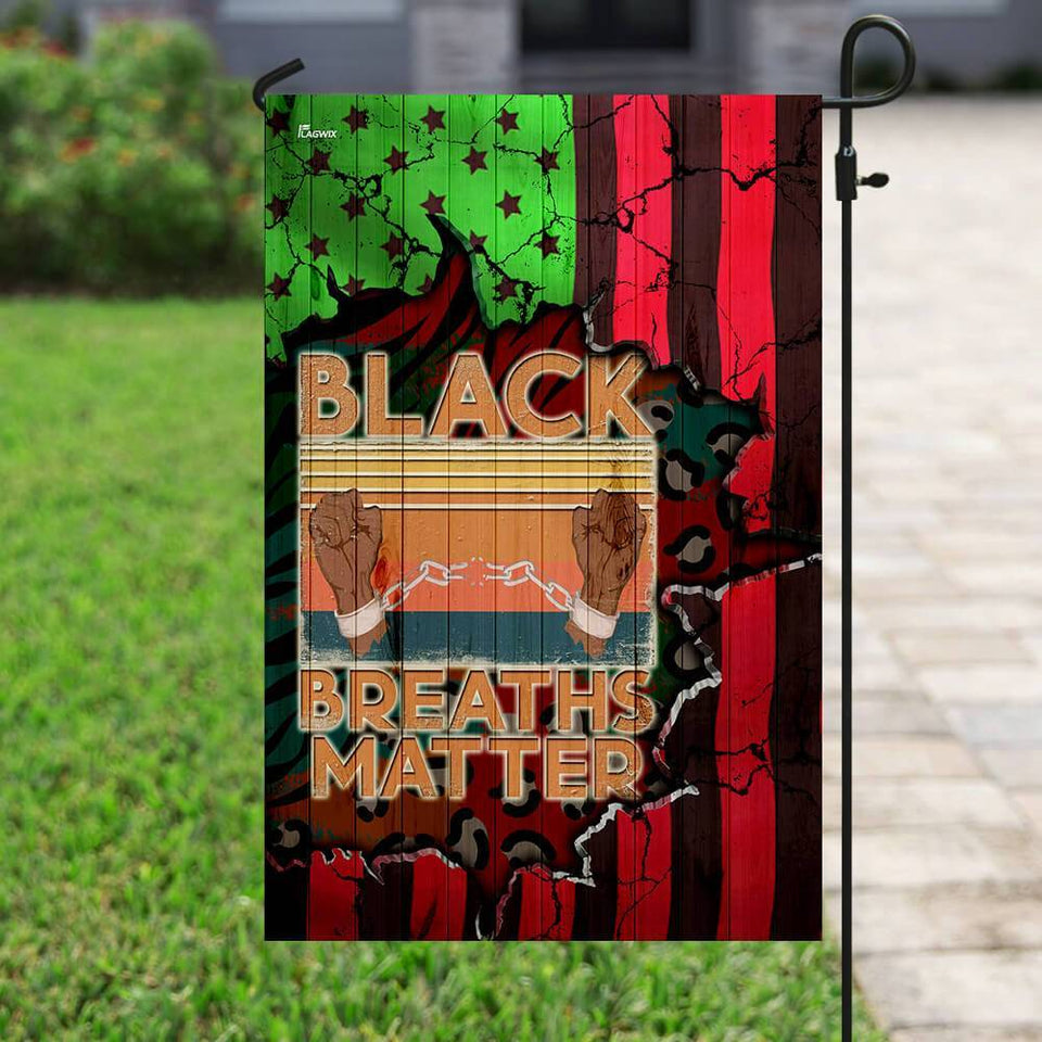 Black Breaths Matter Flag | Garden Flag | Double Sided House Flag