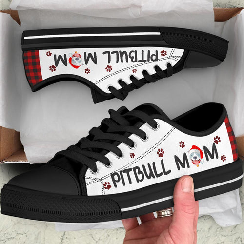 Shoes Low Top Pitbull Mom Low Top Personalized Shoes Custom Name, Text for Women, Men - Love Mine Gifts