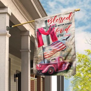 Blessed Is The Nation Whose God Is The Lord Flag | Garden Flag | Double Sided House Flag