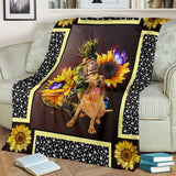 Bloodhound dark sunflower blanket