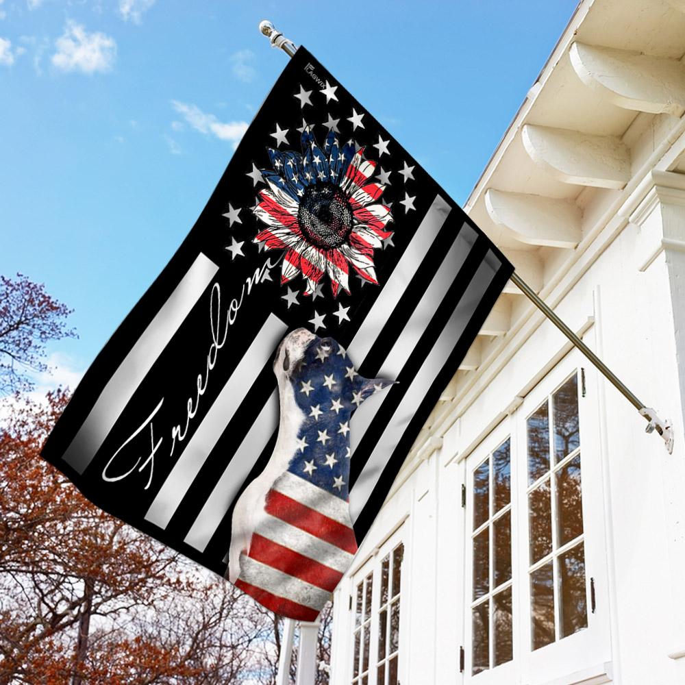 Flag Boston Terrier Freedom American Us Customize Design, Personalized Garden Flag, House Flag Double Sided, Home Design Outdoor Porch - Love Mine Gifts