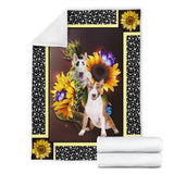 Bull terrier dark sunflower blanket