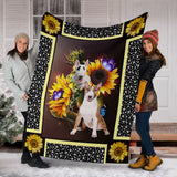 Bull terrier dark sunflower blanket