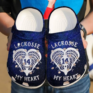 Lacrosse Heart Name Shoes Personalized Clogs