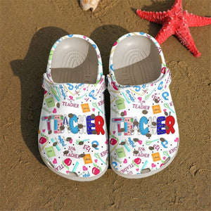 Teacher Love Life Pattern Shoes For Men Women Personalized Clogs