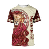 March Lion Queen Poker 3D All Over Printed Shirt for Women