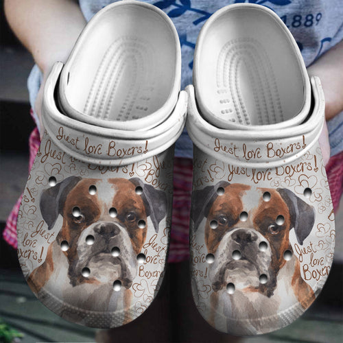 Just A Girl Who Loves Boxer Custom Shoes Birthday Gift - Farm Halloween Shoes Gift - Cr-Drn060 Personalized Clogs