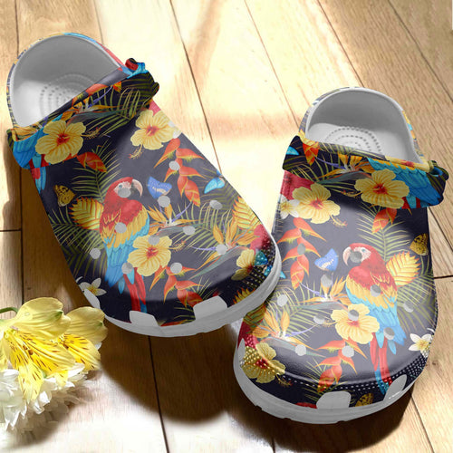 B1604 Tropical Parrot Painting Personalized Clogs