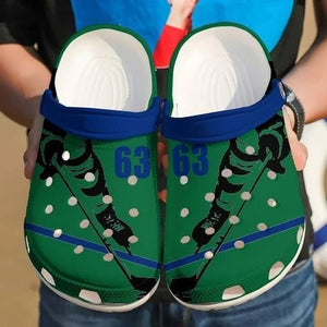  Hockey Player Green, Number On Sandal Fashion Style For Women, Men, Kid Personalized Clogs