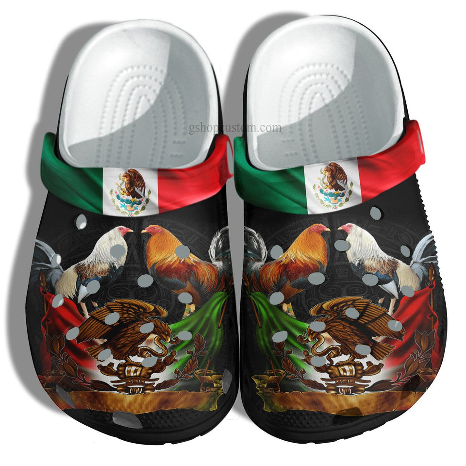 Mexico Eagle Chicken Flag Shoes Gift Men Father Day- Chicken Mexican Lover Shoes Gift Men Women- Cr-Ne0521 - Gigo Smart Personalized Clogs