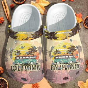 Retro California Beach Shoes Personalized Clogs