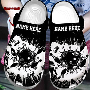 Bowling Smashing Custom Name Shoes #61221L Personalized Clogs