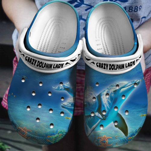 Crazy Dolphin Lazy In The Ocean Shoes Gifts For Men Women Personalized Clogs