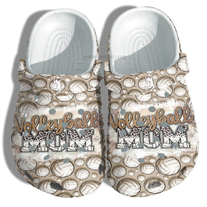 Volleyball Mom Leopard Twinkle Shoes Gift Mommy - Volleyball Pattern Shoes Gift Women Birthday Personalized Clogs
