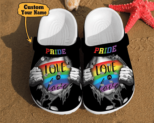 Lgbt Pride Love Is Rainbow Unisex Birthday Gifts Lgbt Personalized Clogs