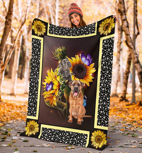 Cane corso dark sunflower blanket