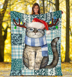 Fleece Blanket Cat Christmas Personalized Custom Name Date Pattern Fleece Blanket Print 3D, Unisex, Kid, Adult - Love Mine Gifts