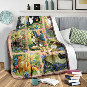 Cat watercolor blanket