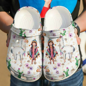 Llama And Child 102 Gift For Lover Rubber , Comfy Footwear Personalized Clogs