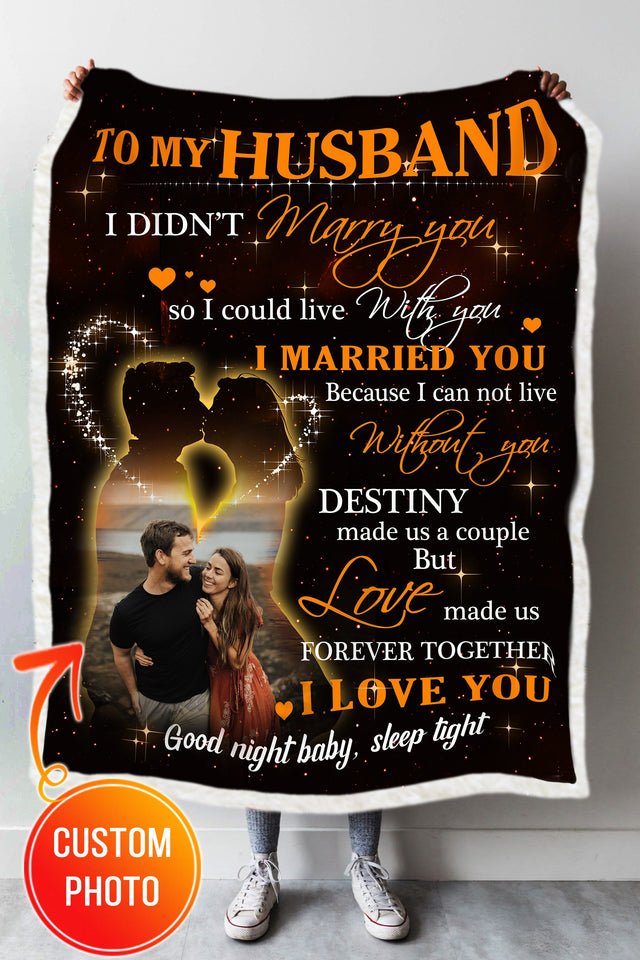 Stunning Gift Custom Photo Blanket Gift Idea For Husband Personalized Blanket I married you Gift for