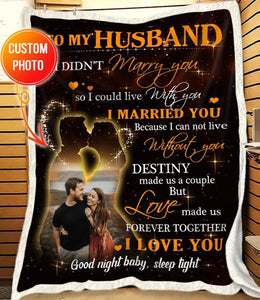 Stunning Gift Custom Photo Blanket Gift Idea For Husband Personalized Blanket I married you Gift for