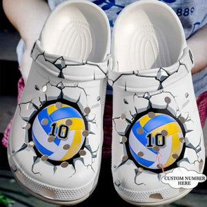 Volleyball Broken Wall Sku 2611 Name Shoes Personalized Clogs