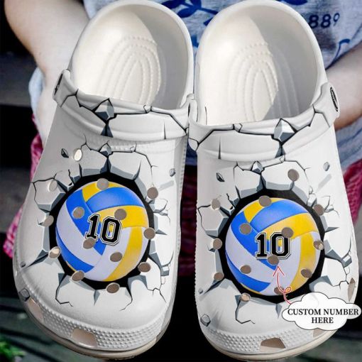 Volleyball Broken Wall Sku 2611 Name Shoes Personalized Clogs