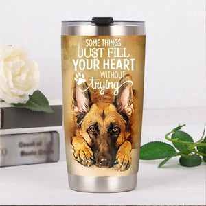 Tumbler German Shepherd Dog Steel Personalized Stainless Steel Tumbler Customize Name, Text, Number Jr2108 82O60 - Love Mine Gifts
