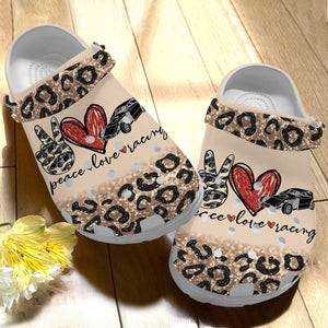  Racing,Peace Love Racing, Fashion Style Print 3D For Women, Men, Kid Personalized Clogs