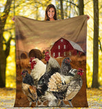 Fleece Blanket Chicken Farm Sunset Personalized Text Name Date Fleece Blanket Print 3D, Unisex, Kid, Adult - Love Mine Gifts