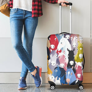 Colorful Horse Pattern Luggage Cover Protector Suitcase Cover Fashion Travel Camping