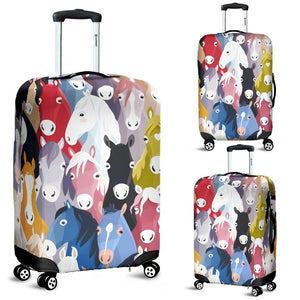Colorful Horse Pattern Luggage Cover Protector Suitcase Cover Fashion Travel Camping