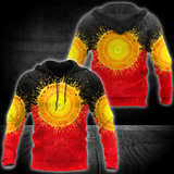 Apparel Aboriginal Flag Indigenous Sun Painting Art Shirts 3D All Over Printed Custom Text Name - Love Mine Gifts