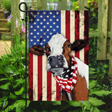 Cow Cattle Happy 4th Of July. American US Flag | Garden Flag | Double Sided House Flag
