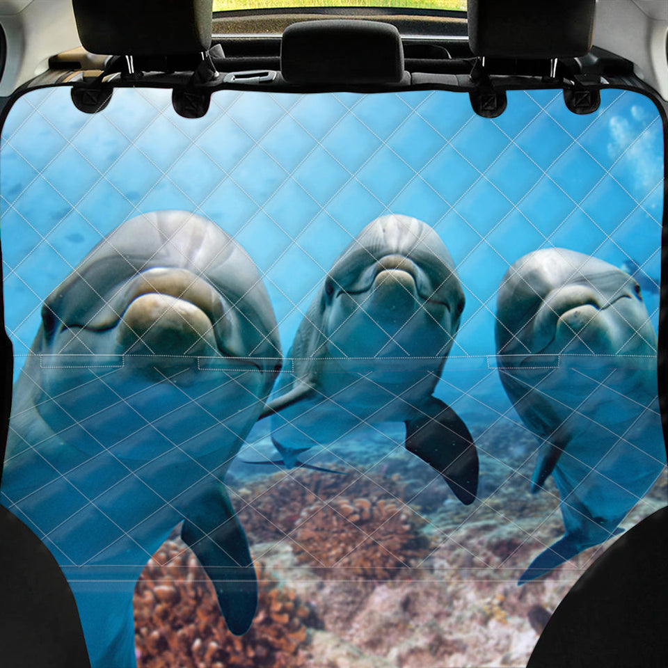 Pet Car Seat Cute Dolphins In The Ocean Print Pet Car Back Seat Cover, Dog, Cat Lovers - Love Mine Gifts