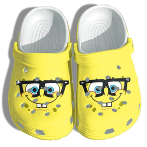 Sponge Glasses Shoes Beach Sponge Face Book Worm Shoes Gifts For Men Women Personalized Clogs