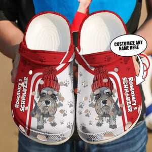 Schnauzer Red Sku 2077 Sneakers Name  Personalized Clogs