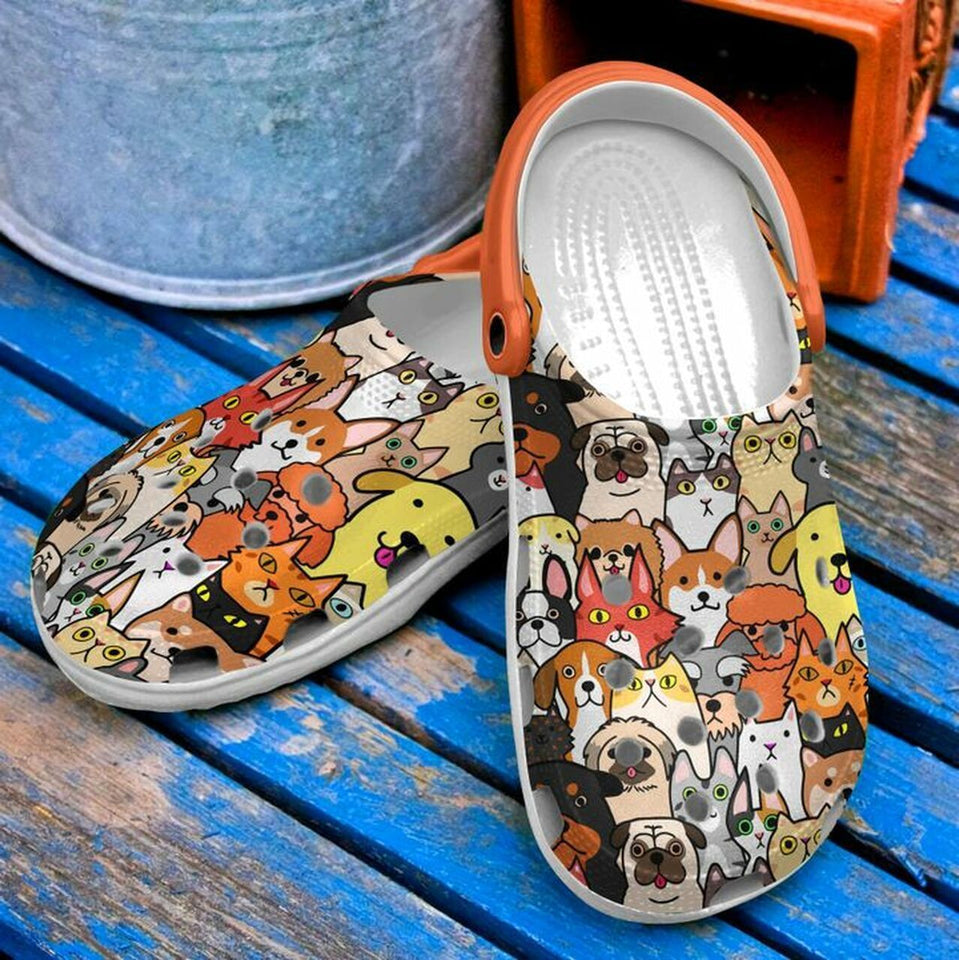 Vet Tech Cats And Dogs Doodle 102 Gift For Lover Rubber Comfy Footwear Personalized Clogs