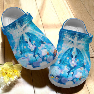 Dolphin Dolphin Couple V1 Personalized Clogs