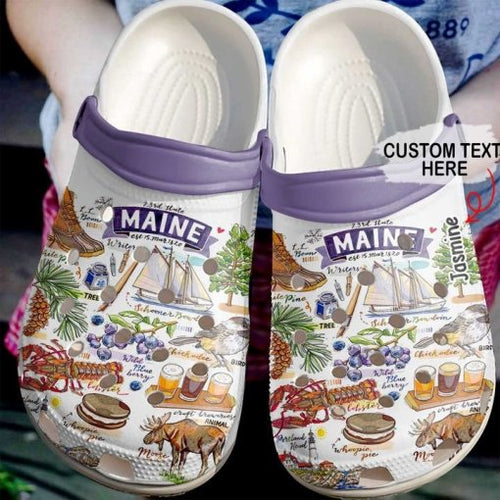 Maine Name Shoes Personalized Clogs