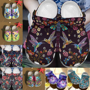  Hummingbird Collection, Fashion Style Print 3D Whitesole For Women, Men, Kid Personalized Clogs