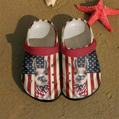 Llama Flag Us Gift For Lover Rubber , Comfy Footwear Personalized Clogs