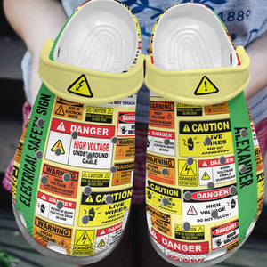 Electrician Electrical Safety Sign  Personalized Clogs