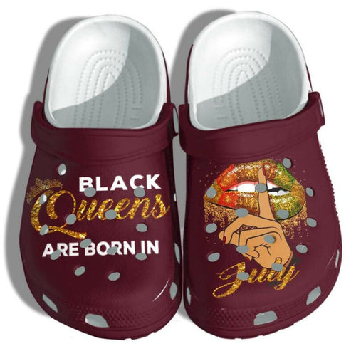 Black Queen July Birthday Merch Gifts Africa Girl Lips Gifts For Black Girl Women Personalized Clogs