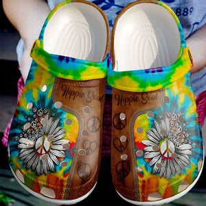 Hippie Happy Father'S Day Personalized Clogs