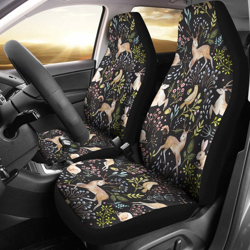 Car Seat Covers Deer Floral Jungle Car Seat Covers Set 2 Pc, Car Accessories Car Mats Covers - Love Mine Gifts